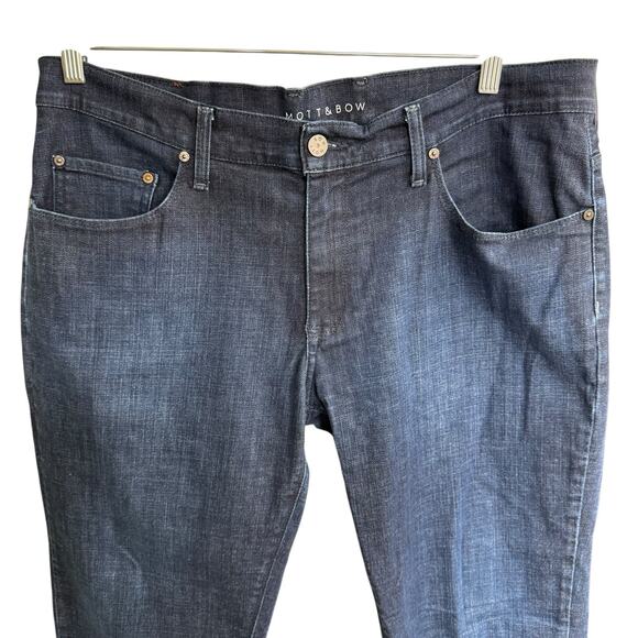 Mott & Bow Mott And Bow STRAIGHT CROSBY JEANS 36 X 30 Dark Blue Stretch Midrise - Picture 2 of 11